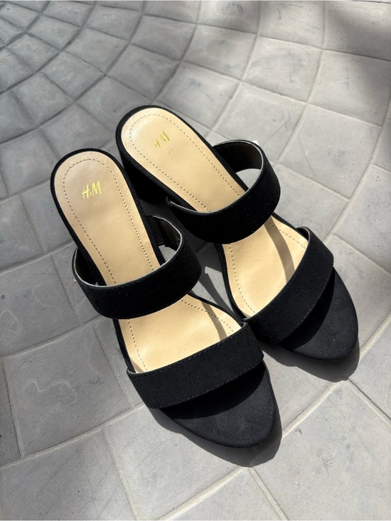 H&M Shoes - H&M Black Double-Strap Block Heel Sandals